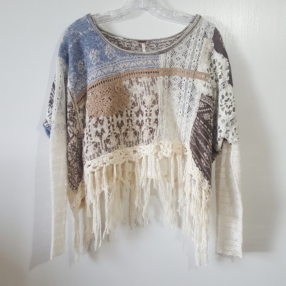 Free People Patched Pullover Top
